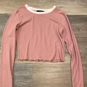 Pink long sleeve crop top from Forever 21